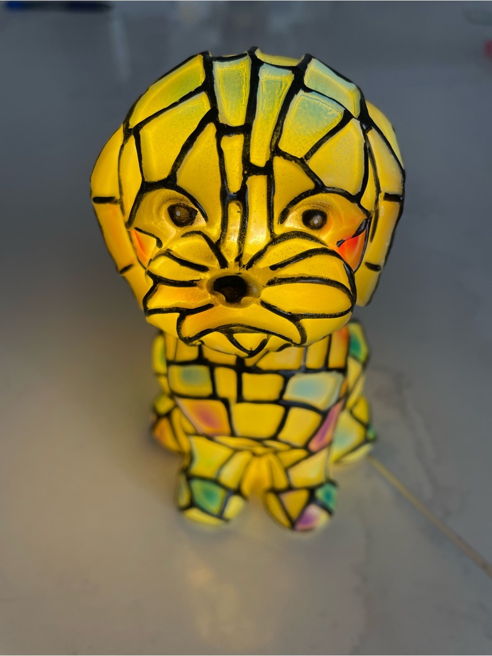 Dog Mosaic-Style LED Lamp| Stained Glass Look Night Light | USB Powdered Accent